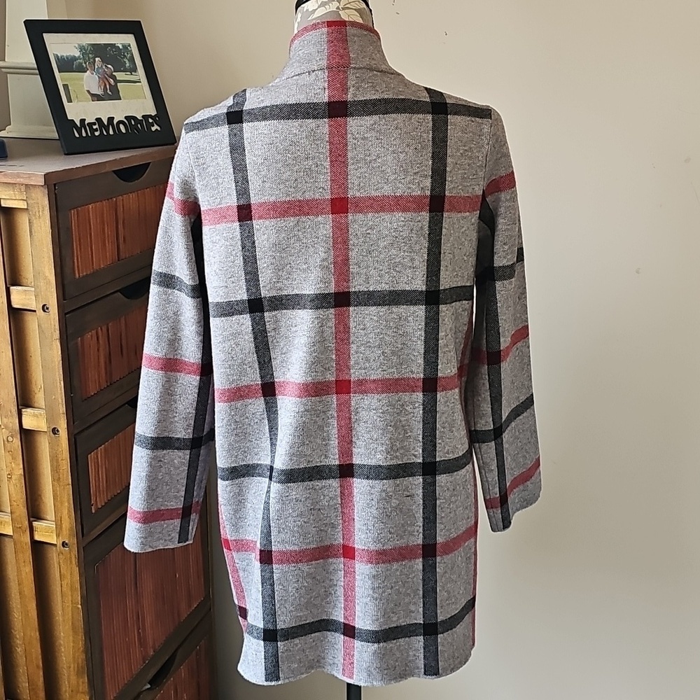ANNE KLEIN PLAID SWEATER JACKET M - Picture 5 of 9